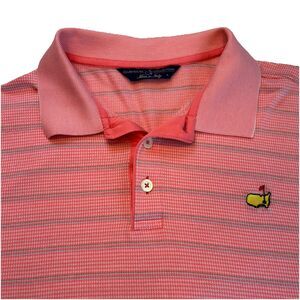 MASTERS Collection Women’s Pink Stripe Polo Shirt Sz Large Made in Italy